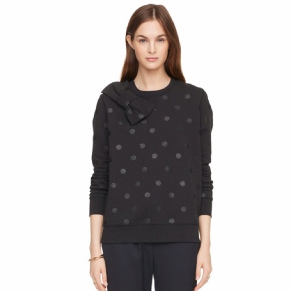 Kate Spade Black Glitter Dot & Bow Top